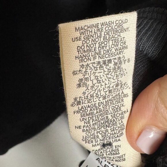 The Great THE FLEECE HENLEY SWEATSHIRT In Black Size 0 XS Oversized $195 - Picture 8 of 11